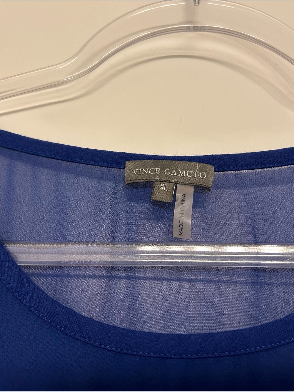 Vince Camuto Cobalt Blue Sheer Blouse in size XL
